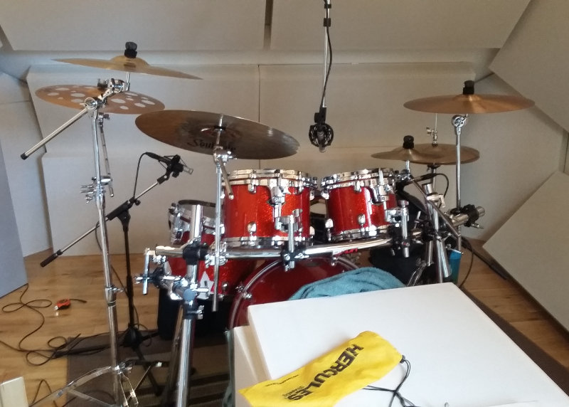 Drum overhead mics recording - Jennifer Clark studio